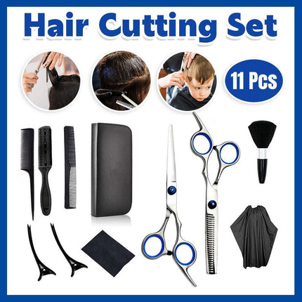 11pcs Hair Cutting Scissors Set Professional Hairdressing Scissors Barber Tools.