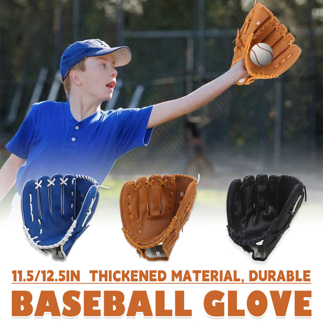 Baseball Glove Thickened Softball Glove Pitcher Mitt Sports Training Outdoor - Blue - 11.5in.