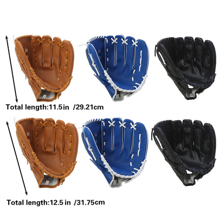 Baseball Glove Thickened Softball Glove Pitcher Mitt Sports Training Outdoor - Blue - 11.5in.