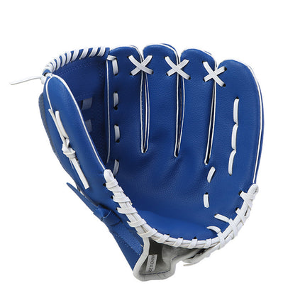 Baseball Glove Thickened Softball Glove Pitcher Mitt Sports Training Outdoor - Blue - 11.5in.