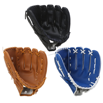 Baseball Glove Thickened Softball Glove Pitcher Mitt Sports Training Outdoor - Blue - 12.5in.