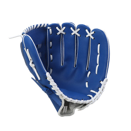 Baseball Glove Thickened Softball Glove Pitcher Mitt Sports Training Outdoor - Blue - 12.5in.