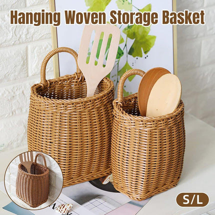 Vintage Wall Hanging Basket Kitchen Storage Basket Small Flower Basket Organizer - 15cm.