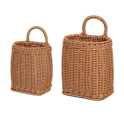 Vintage Wall Hanging Basket Kitchen Storage Basket Small Flower Basket Organizer - 15cm.