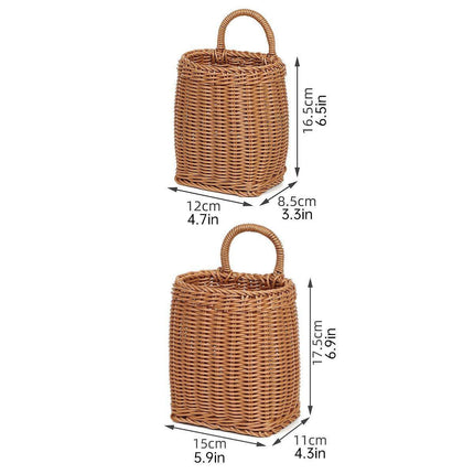Vintage Wall Hanging Basket Kitchen Storage Basket Small Flower Basket Organizer - 15cm.