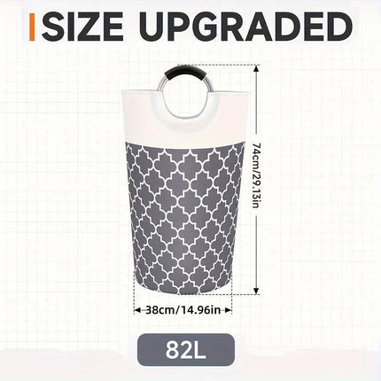 82L Large Capacity Laundry Basket for Dirty Clothes Toy Storage and Organizing - Black.