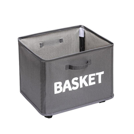 Rolling Storage Basket with Wheels for Under Desk or Shelf Organisation - Grey.