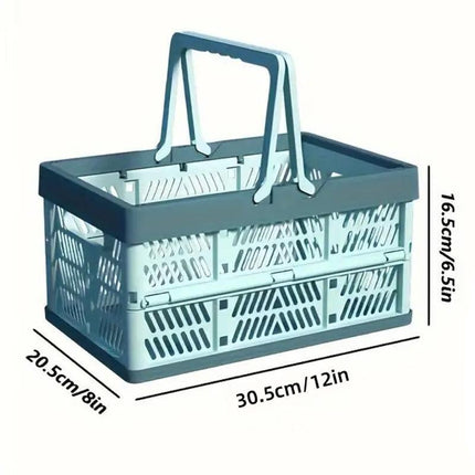 Foldable Portable Picnic Basket Lightweight Storage Basket for Outdoor Use - Grey.