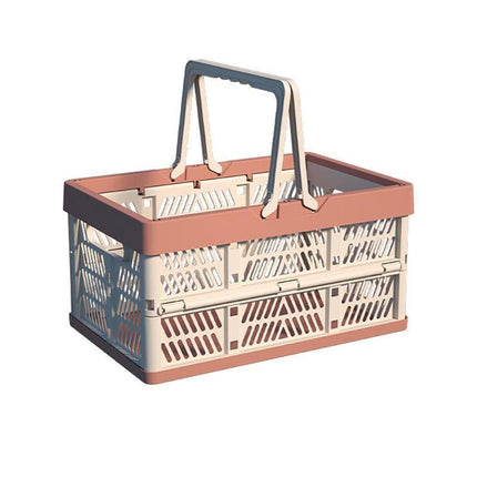 Foldable Portable Picnic Basket Lightweight Storage Basket for Outdoor Use - Grey.