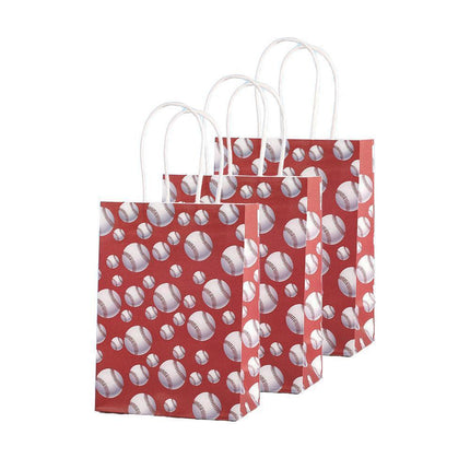 30PCS Fashion Ball Kraft Paper Gift Bag Festivals gift tote bag Party Favor Bag - Basketball-30pcs.