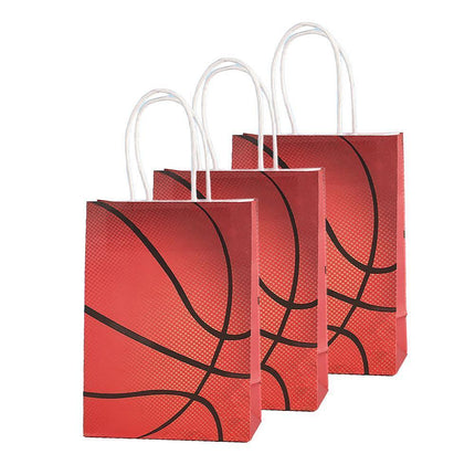 30PCS Fashion Ball Kraft Paper Gift Bag Festivals gift tote bag Party Favor Bag - Basketball-30pcs.