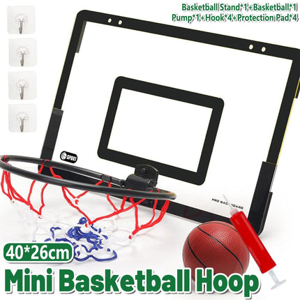 Wall Mounted Foldable Basketball Stand Indoor Outdoor Hoop Frame for Young Players.