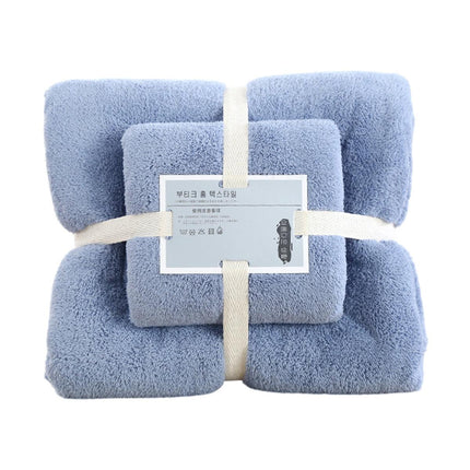 Coral Velvet Towel Set Bath Towels Soft Absorbent Quick Dry Face Hand Cloth Home - Brown.