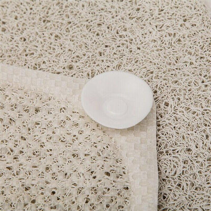 Anti Slip Shower Mat Loofah Surface Bath Rug 70x40cm White PVC Bathroom Carpet.