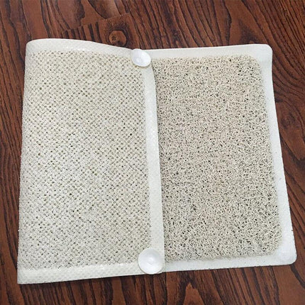 Anti Slip Shower Mat Loofah Surface Bath Rug 70x40cm White PVC Bathroom Carpet.