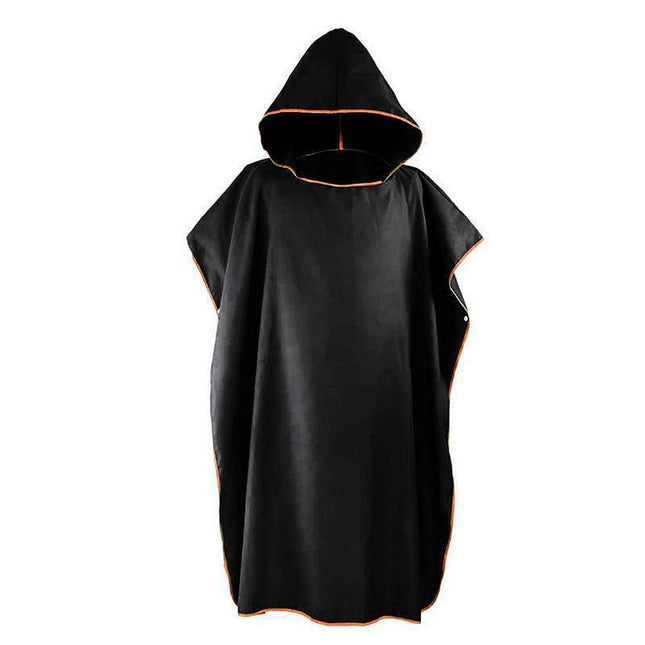 Adult Changing Robe Towel Bath Hooded Quick Dry Beach Towel Poncho Bathrobe - Grey.