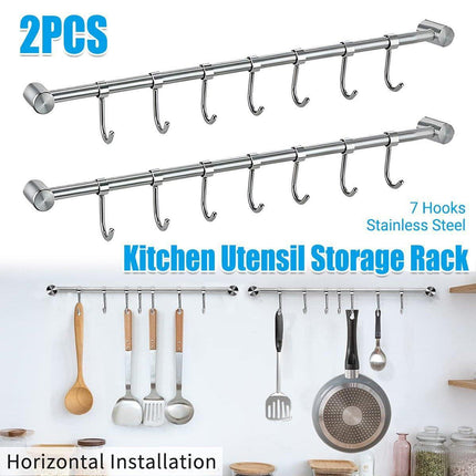 2PCS 304 Stainless Steel Bathroom Towel Hook Wall Mounted Clothes Kitchen Hanger.