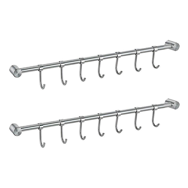 2PCS 304 Stainless Steel Bathroom Towel Hook Wall Mounted Clothes Kitchen Hanger.