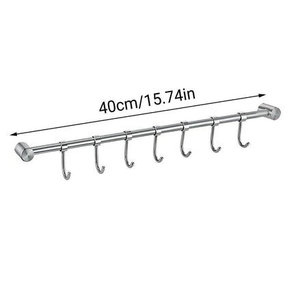 2PCS 304 Stainless Steel Bathroom Towel Hook Wall Mounted Clothes Kitchen Hanger.