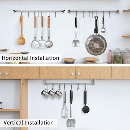 2PCS 304 Stainless Steel Bathroom Towel Hook Wall Mounted Clothes Kitchen Hanger.
