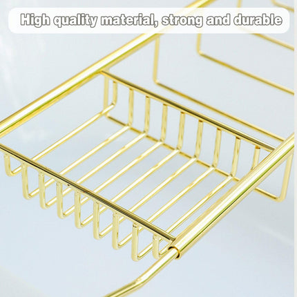 Bathtub Rack Bathroom Storage Shelf Telescopic Adjustable Organiser Tray Home - Silver.