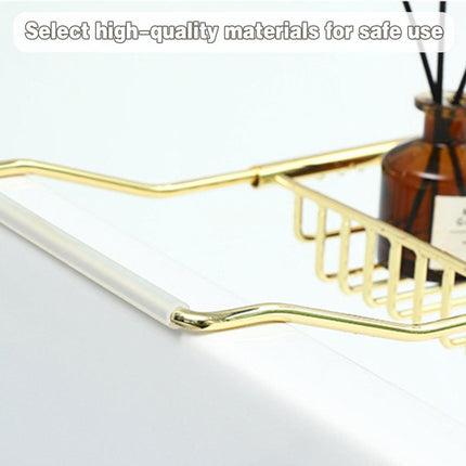 Bathtub Rack Bathroom Storage Shelf Telescopic Adjustable Organiser Tray Home - Silver.