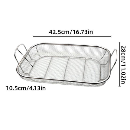 Stainless Steel Square Barbecue Basket Multifunctional Tray Grilling Vegetables.