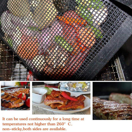 24x14CM BBQ Grilling Mesh Reusable Bag Outdoor Camping Barbecue Grill Mats Cooking Pads - Copper.