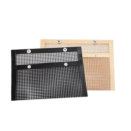 BBQ Mesh Grill Bag 27x22cm Non Stick Reusable Barbecue Grilling Basket Net - Copper.