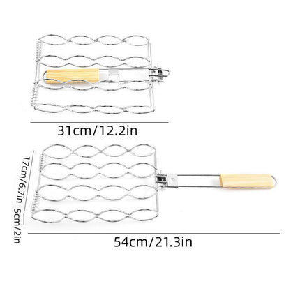 Folding Handle Corn Grill Clip Anti Scald Barbecue Tool for Home Outdoor Cooking.