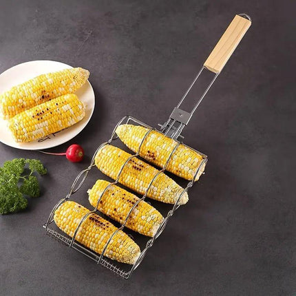 Folding Handle Corn Grill Clip Anti Scald Barbecue Tool for Home Outdoor Cooking.