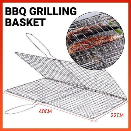 Bbq Fish Grilling Basket Grill Camping Net Meat Vegetable Cooking Kitchen Tool.