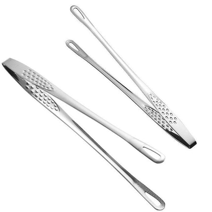 24/28Cm Stainless Steel Kitchen Grill Straight Tweezers Bbq Food Tongs Tools - 24CM.
