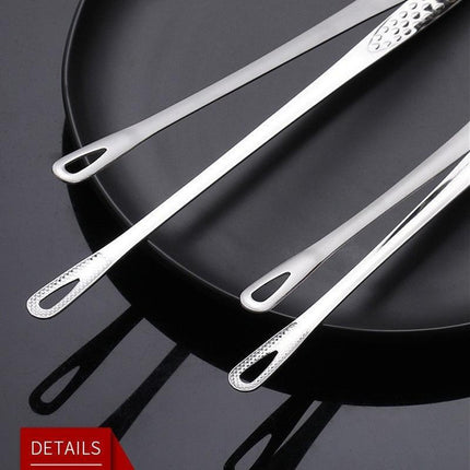 24/28Cm Stainless Steel Kitchen Grill Straight Tweezers Bbq Food Tongs Tools - 24CM.