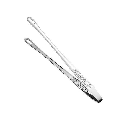 24/28Cm Stainless Steel Kitchen Grill Straight Tweezers Bbq Food Tongs Tools - 24CM.