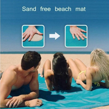 Sand Free Beach Mat Blanket Sand Proof Magic Sandless Sand Dirt & Dust Disappear - Blue.