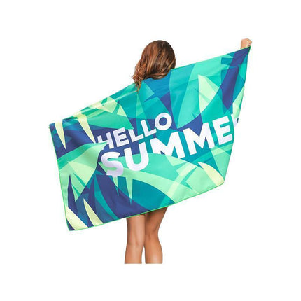 Sand Free XL Beach Towel + Bag Quick Dry Microfibre Compact Light Swimming - Deep Blue Whale.