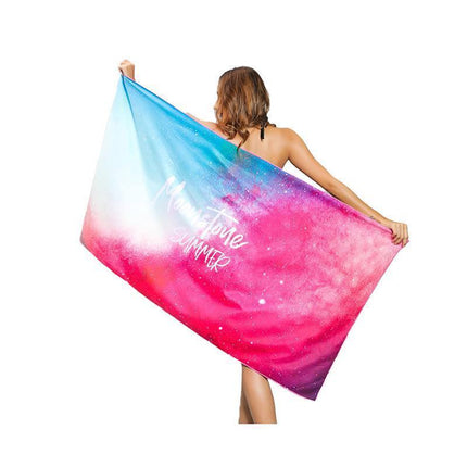 Sand Free XL Beach Towel + Bag Quick Dry Microfibre Compact Light Swimming - Deep Blue Whale.
