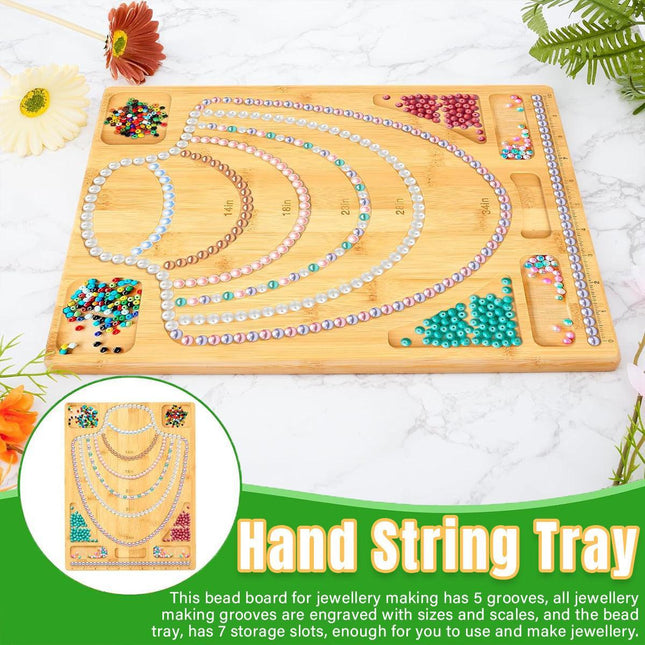 Wooden Beading Board DIY Bracelet Anklet String Design Bead Decoration Plate.