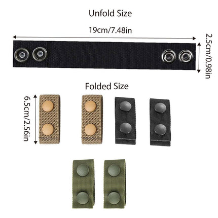 2PCS Outdoor Tactical Belt Loop Snap On Retainer Buckle Clip Holder Hiking Gear - Black.