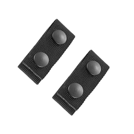 2PCS Outdoor Tactical Belt Loop Snap On Retainer Buckle Clip Holder Hiking Gear - Black.