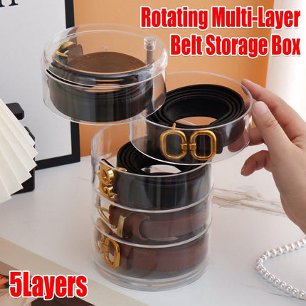 5 Layer Rotating Storage Box Transparent Jewelry Organizer for Home Display.