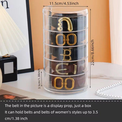 5 Layer Rotating Storage Box Transparent Jewelry Organizer for Home Display.