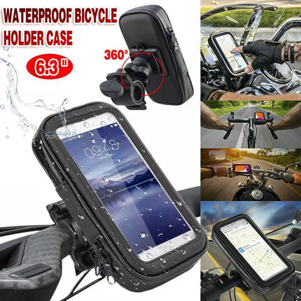 Waterproof Bicycle Bike Motorcycle Handlebar Mount Holder Case For Mobile Phone.