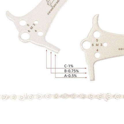 3 in 1 Bike Chain Wear Indicator Chain Hook Bolt Gauge Ruler Tool Stainless Steel.