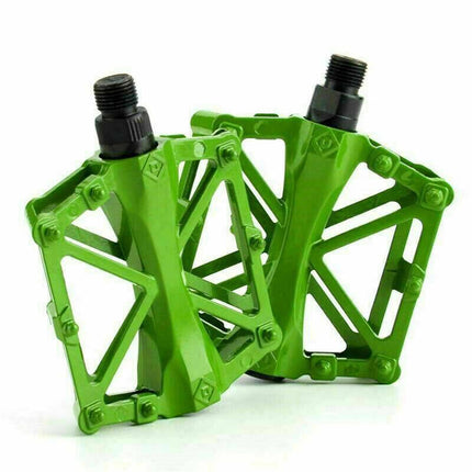 Bike Pedals Alloy Mountain Road MTB Colored Bicycle Nonslip Cycling Pedals 9/16" - Blue.