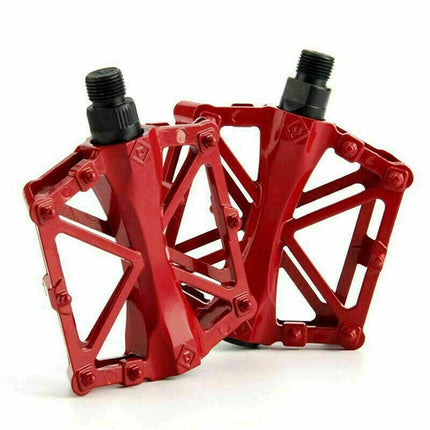 Bike Pedals Alloy Mountain Road MTB Colored Bicycle Nonslip Cycling Pedals 9/16" - Blue.