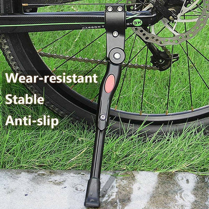 Rear Adjustable Kickstand for Mountain Bicycle Road Bike Parking Support Leg - Black.