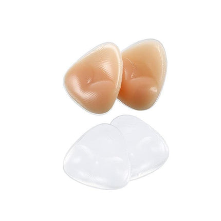 Triangle Push-Up Silicone Bra Inserts Breasts Pad Bikini Bra Cleavage Enhancers - Transparent-Small.