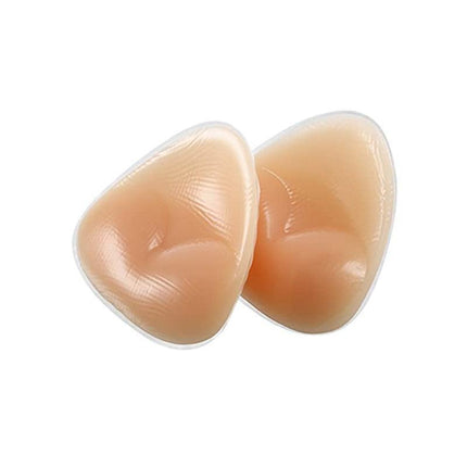 Triangle Push-Up Silicone Bra Inserts Breasts Pad Bikini Bra Cleavage Enhancers - Transparent-Small.
